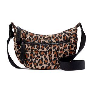 New Kate Spade Camden Quilted Spotted Leopard Sling Bag Brown Multi